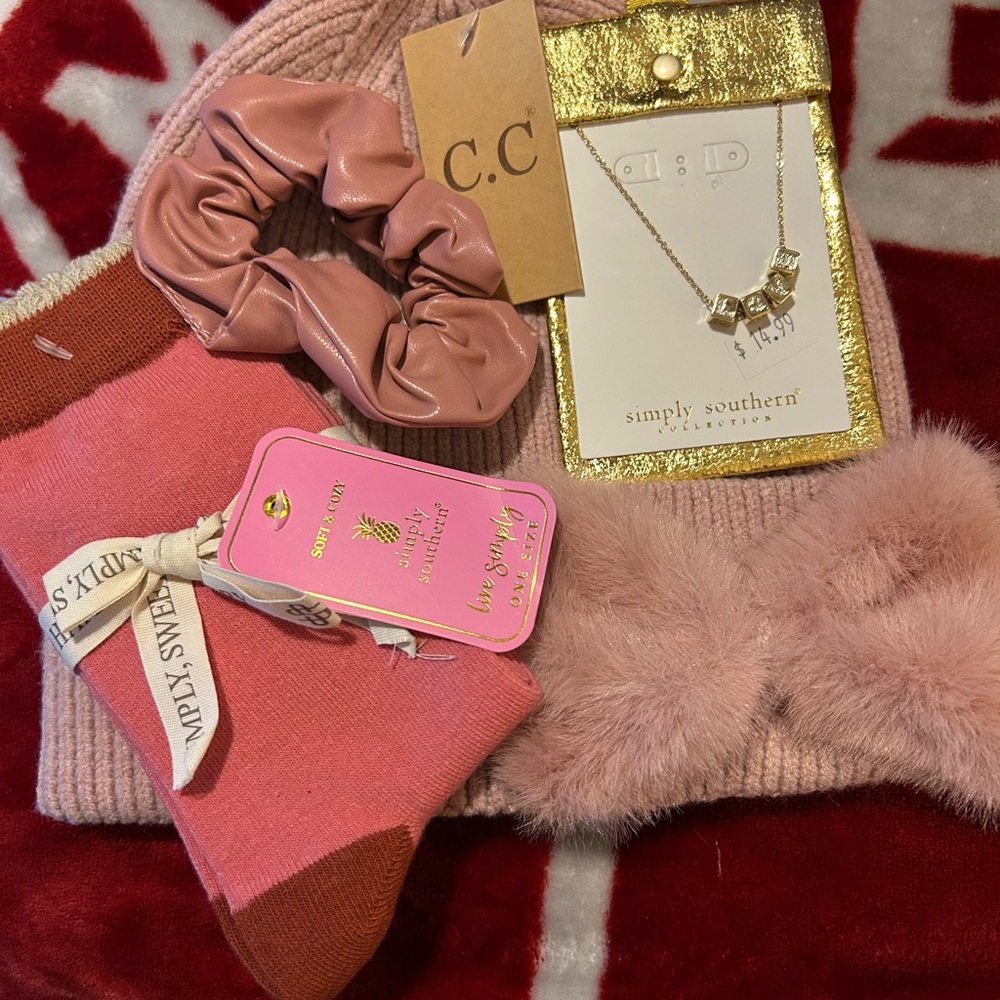 Simply Southern Pink and Gold Hair Accessories Set